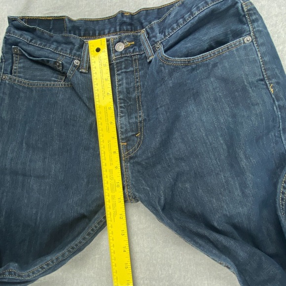 Levi's 521 Jeans Mens 34x30 Straight Taper Leg Blue Medium Wash Denim Zip Fly - Picture 13 of 15